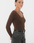 TEE-SHIRT COL V - MATHILDA - CARIBOU TEE SHIRT KOOKAI Mode Kookai