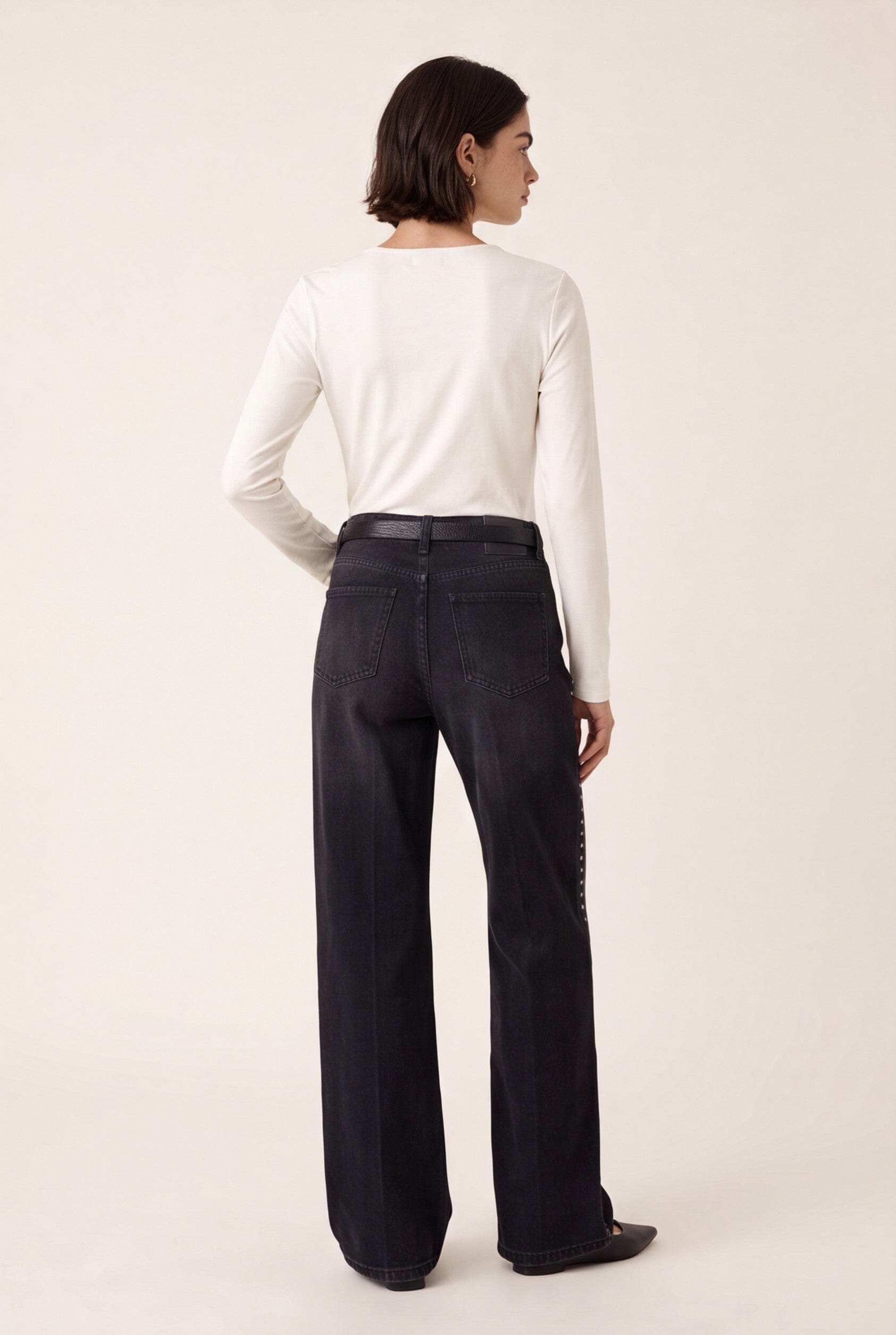 TEE-SHIRT COL V - MATHILDA - ECRU TEE SHIRT KOOKAI Mode Kookai