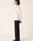 TEE-SHIRT COL V - MATHILDA - ECRU TEE SHIRT KOOKAI Mode Kookai