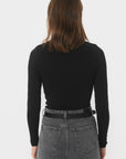 TEE-SHIRT COL V - MATHILDA - NOIR TEE SHIRT KOOKAI Mode Kookai