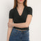 TEE SHIRT MANCHES COURTES - AKO - NOIR TEE SHIRT NEW KOOKAI Mode Kookai