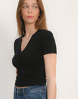 TEE SHIRT MANCHES COURTES - AKO - NOIR TEE SHIRT NEW KOOKAI Mode Kookai