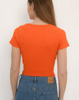 TEE SHIRT MANCHES COURTES - JENNY - ORANGE TEE SHIRT KOOKAI Mode Kookai