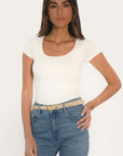 TEE SHIRT MANCHES COURTES - VIRGINI - ECRU TEE SHIRT KOOKAI Mode Kookai