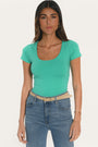 TEE SHIRT MANCHES COURTES - VIRGINI - EMERAUDE TEE SHIRT KOOKAI Mode Kookai