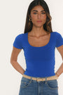 TEE SHIRT MANCHES COURTES - VIRGINI - INDIGO TEE SHIRT KOOKAI Mode Kookai