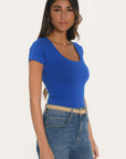 TEE SHIRT MANCHES COURTES - VIRGINI - INDIGO TEE SHIRT KOOKAI Mode Kookai