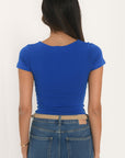 TEE SHIRT MANCHES COURTES - VIRGINI - INDIGO TEE SHIRT KOOKAI Mode Kookai