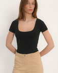 TEE SHIRT MANCHES COURTES - VIRGINI - NOIR TEE SHIRT KOOKAI Mode Kookai