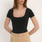 TEE SHIRT MANCHES COURTES - VIRGINI - NOIR TEE SHIRT KOOKAI Mode Kookai