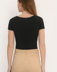 TEE SHIRT MANCHES COURTES - VIRGINI - NOIR TEE SHIRT KOOKAI Mode Kookai