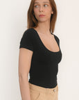 TEE SHIRT MANCHES COURTES - VIRGINI - NOIR TEE SHIRT KOOKAI Mode Kookai