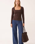 TEE-SHIRT ML - CLEMENTINE - BRUN TEE SHIRT KOOKAI Mode Kookai