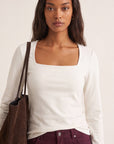 TEE-SHIRT ML - CLEMENTINE - ECRU TEE SHIRT KOOKAI Mode Kookai