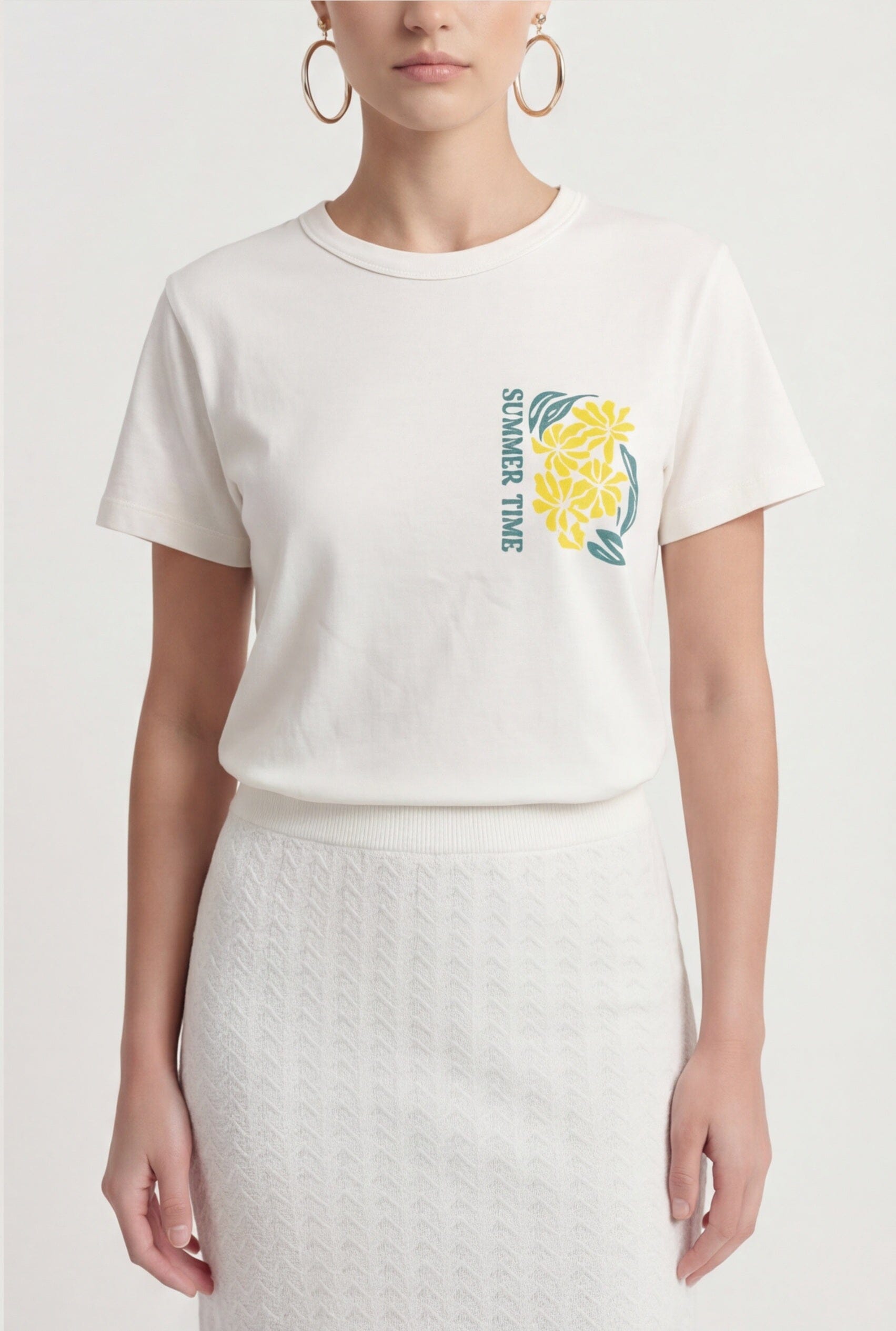 TEE-SHIRT - SUMMER TIME - ECRU TEE SHIRT NEW KOOKAI Mode Kookai