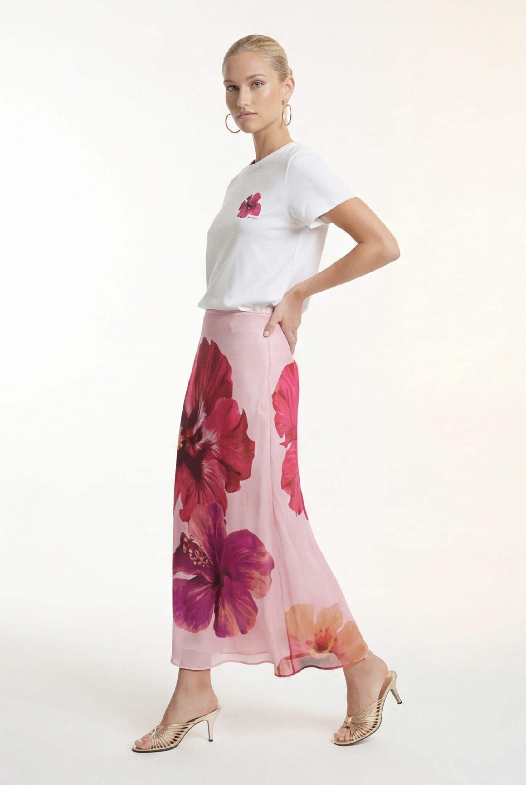 TEE6SHIRT - C-HIBISCUS - BLANC TEE SHIRT NEW KOOKAI Mode Kookai