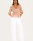 TOP - ALEXIANE - PECHE/GOLD TOP NEW KOOKAI Mode Kookai