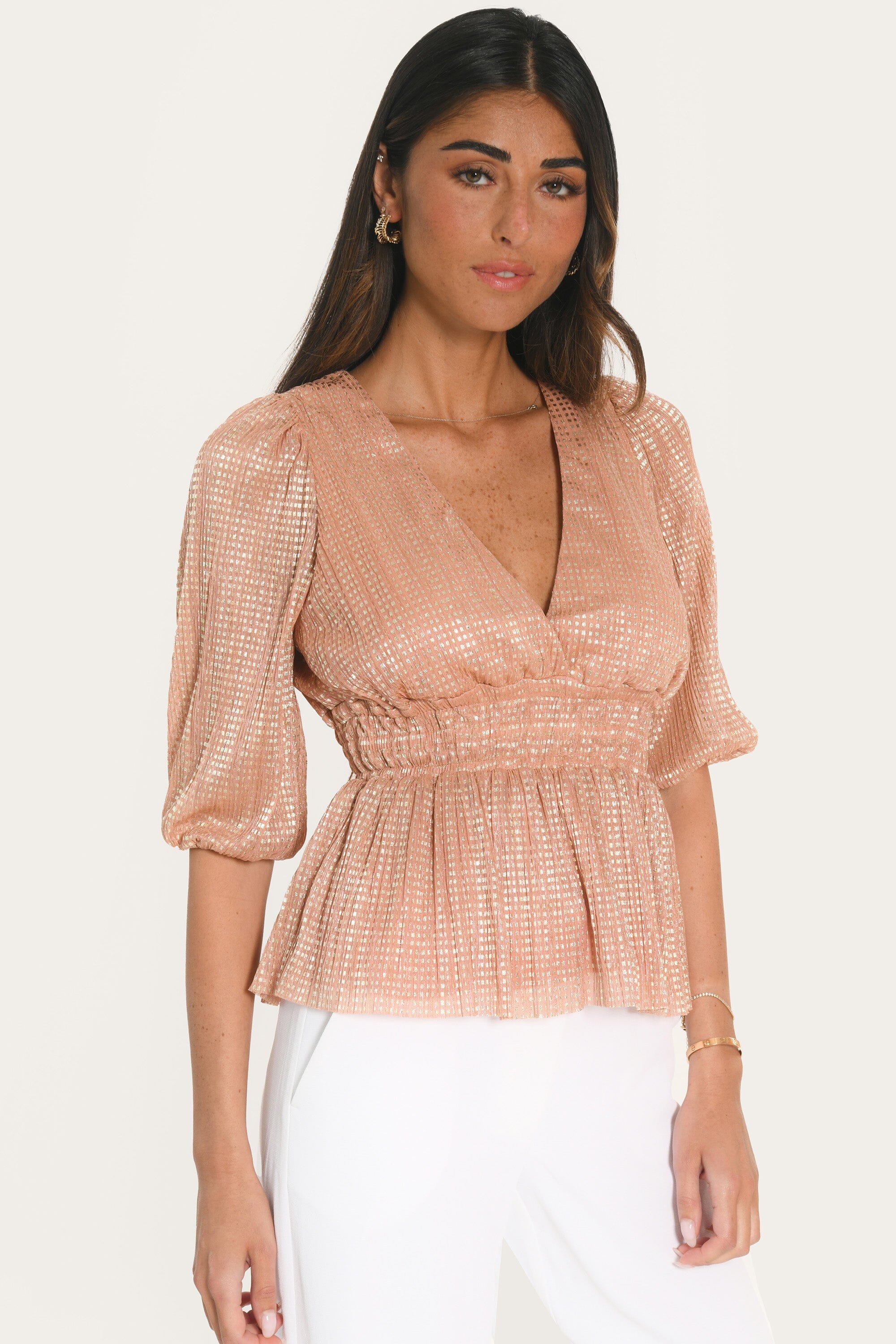 TOP - ALEXIANE - PECHE/GOLD TOP NEW KOOKAI Mode Kookai