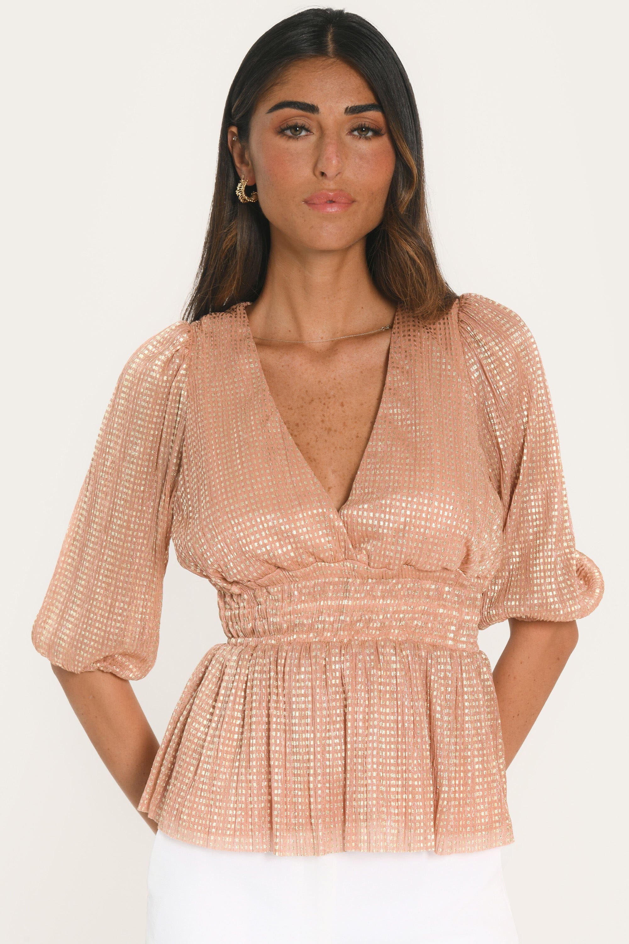 TOP - ALEXIANE - PECHE/GOLD TOP NEW KOOKAI Mode Kookai