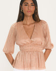 TOP - ALEXIANE - PECHE/GOLD TOP NEW KOOKAI Mode Kookai