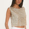 TOP - ALLY - SILVER GOLD TOP NEW KOOKAI Mode Kookai