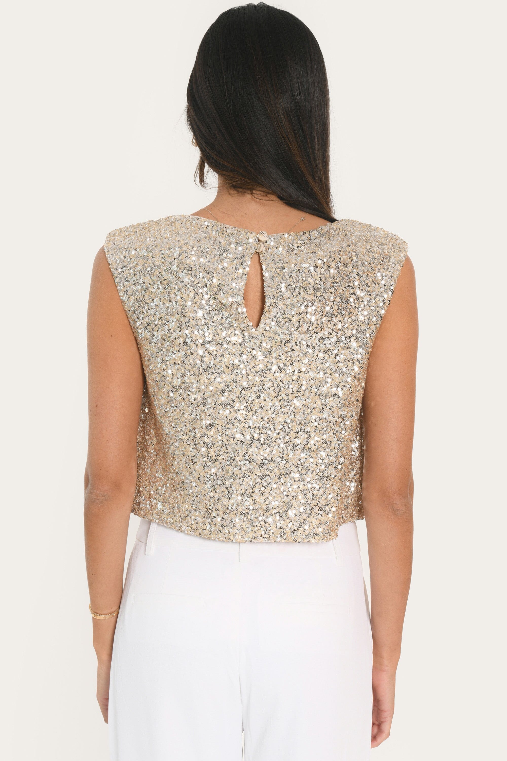 TOP - ALLY - SILVER GOLD TOP NEW KOOKAI Mode Kookai