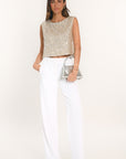 TOP - ALLY - SILVER GOLD TOP NEW KOOKAI Mode Kookai