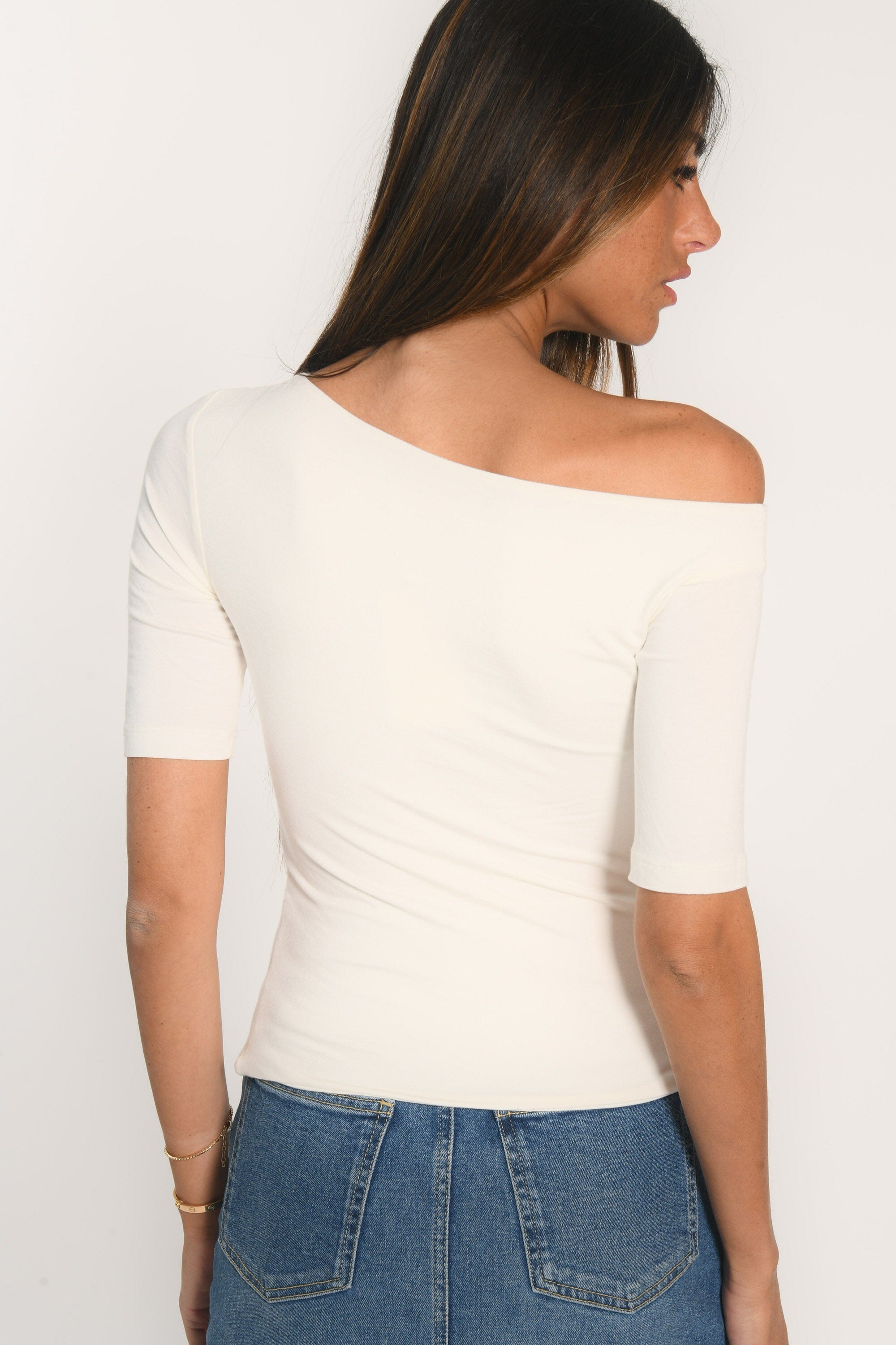 TOP ASYMÉTRIQUE - ANILA - ÉCRU TEE SHIRT NEW KOOKAI Mode Kookai