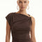 TOP ASYMETRIQUE - CRYSTA - ESPRESSO TEE SHIRT NEW KOOKAI Mode Kookai