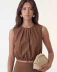 TOP BOITE - CELIA - CHOCOLAT TOP NEW KOOKAI Mode Kookai