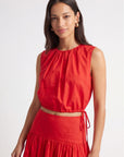 TOP BOITE - CELIA - ROUGE TOP NEW KOOKAI Mode Kookai