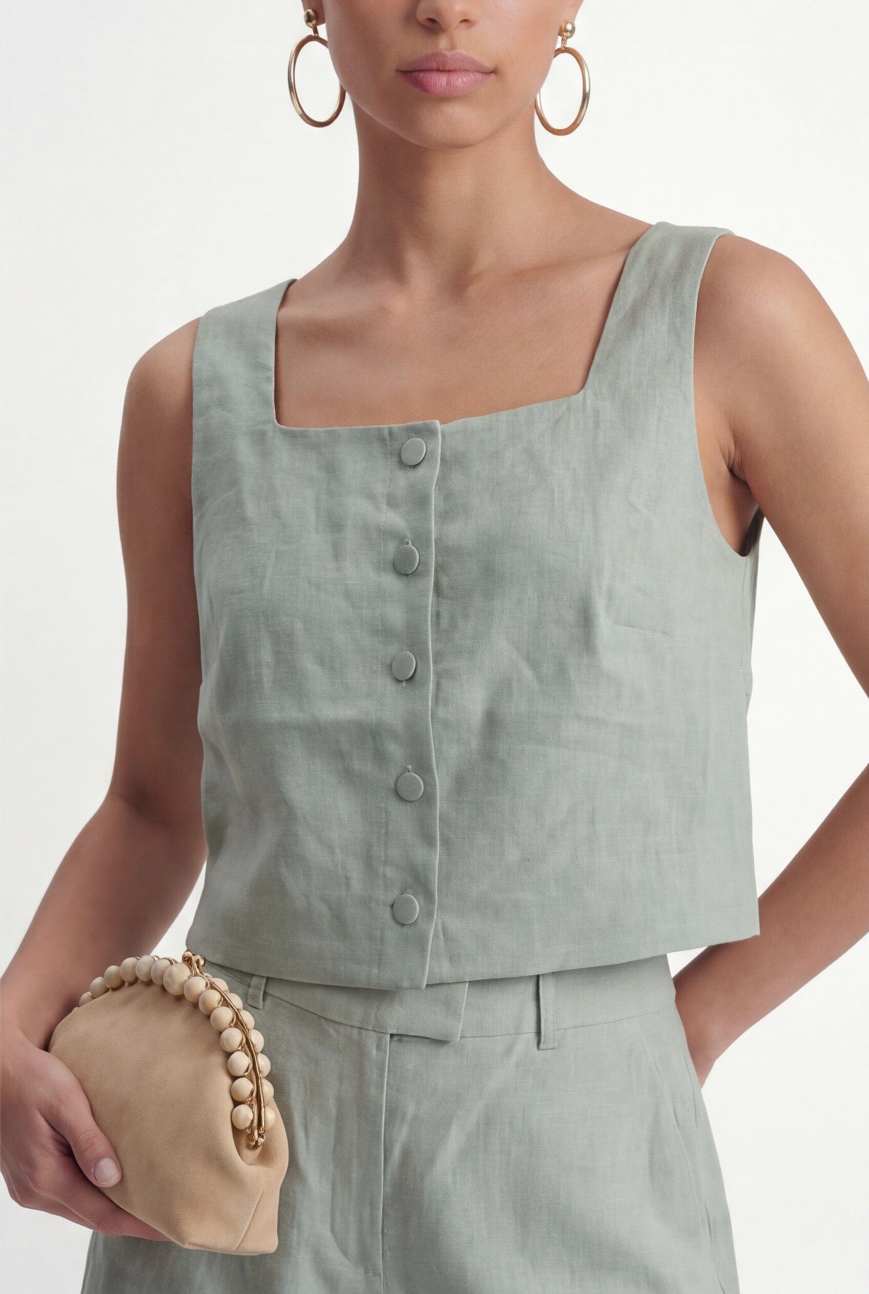 TOP BOITE - CHELSEA - CELADON TOP NEW KOOKAI Mode Kookai