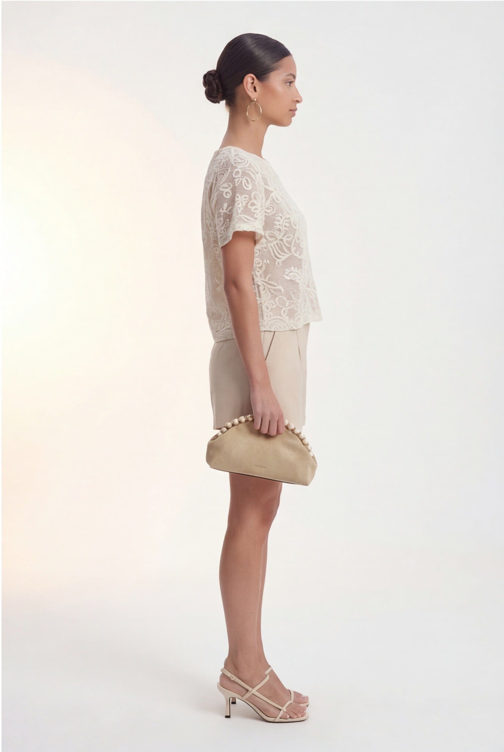 TOP BRODE - CORDIS - ECRU TEE SHIRT NEW KOOKAI Mode Kookai