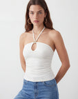 TOP BUSTIER - CHARLENE - ECRU TEE SHIRT NEW KOOKAI Mode Kookai