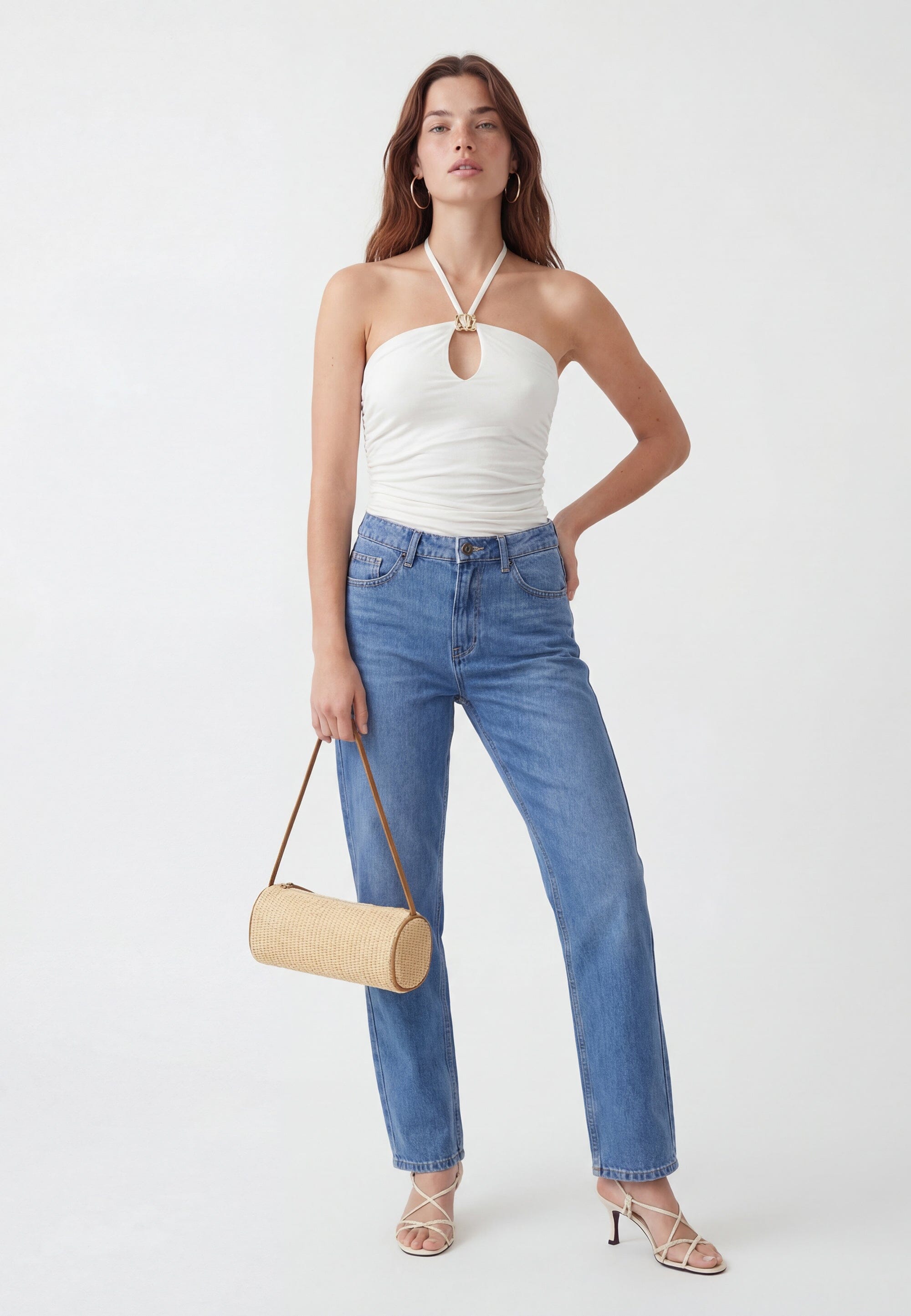 TOP BUSTIER - CHARLENE - ECRU TEE SHIRT NEW KOOKAI Mode Kookai