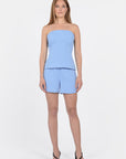 TOP BUSTIER KOBE HYDRANGEA BLUE CHEMISIER KOOKAI Mode Kookai