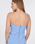 TOP BUSTIER KOBE HYDRANGEA BLUE CHEMISIER KOOKAI Mode Kookai