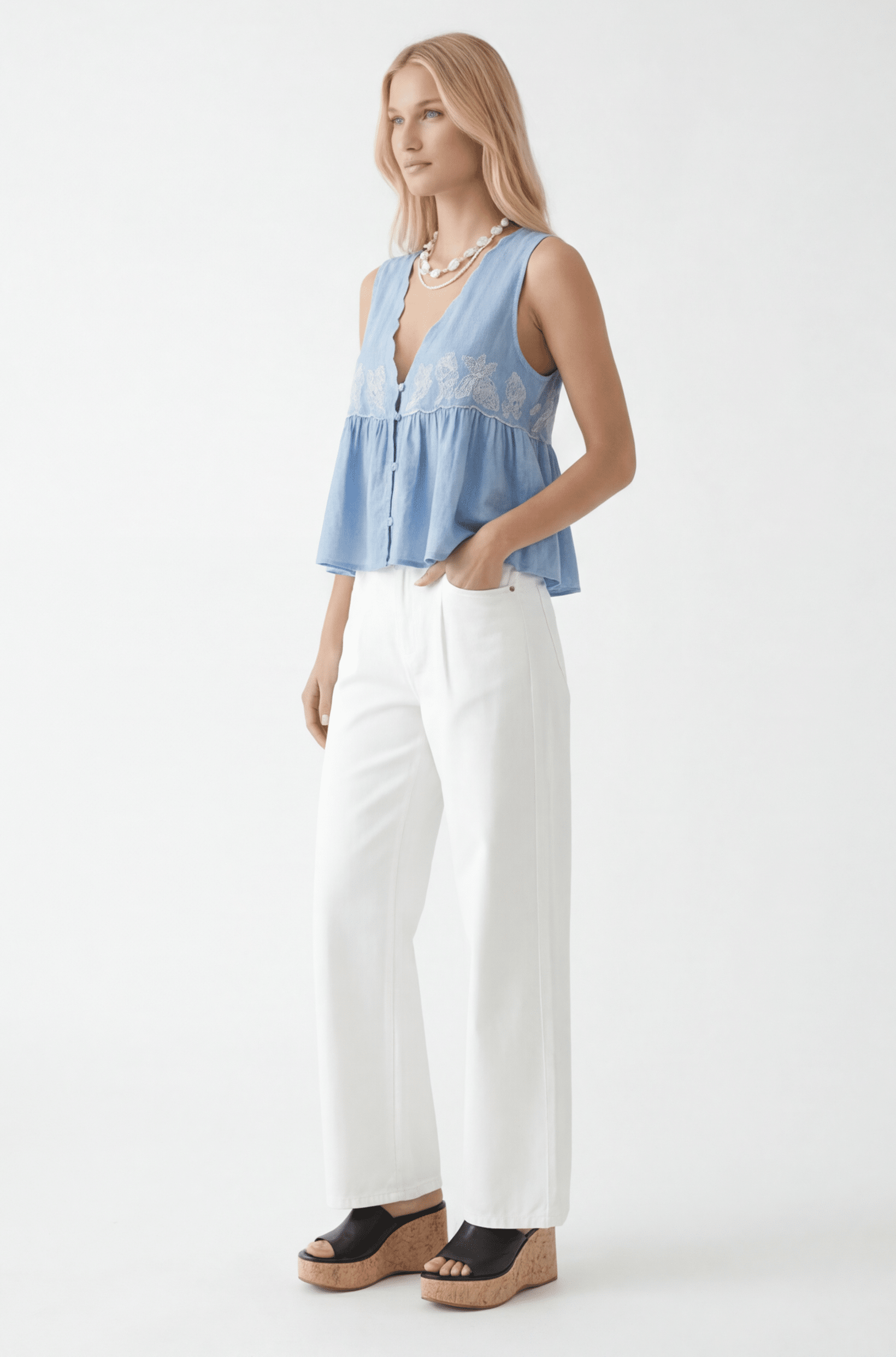 TOP - CASTILLE - BLEU TOP NEW KOOKAI Mode Kookai
