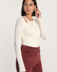 TOP CATHY ECRU TEE SHIRT NEW KOOKAI Mode Kookai