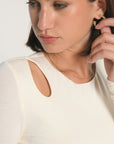 TOP CATHY ECRU TEE SHIRT NEW KOOKAI Mode Kookai
