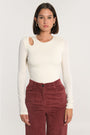 TOP CATHY ECRU TEE SHIRT NEW KOOKAI Mode Kookai