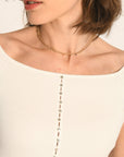 TOP COL BARDOT - ÉCRU - ANDY PULL KOOKAI Mode Kookai