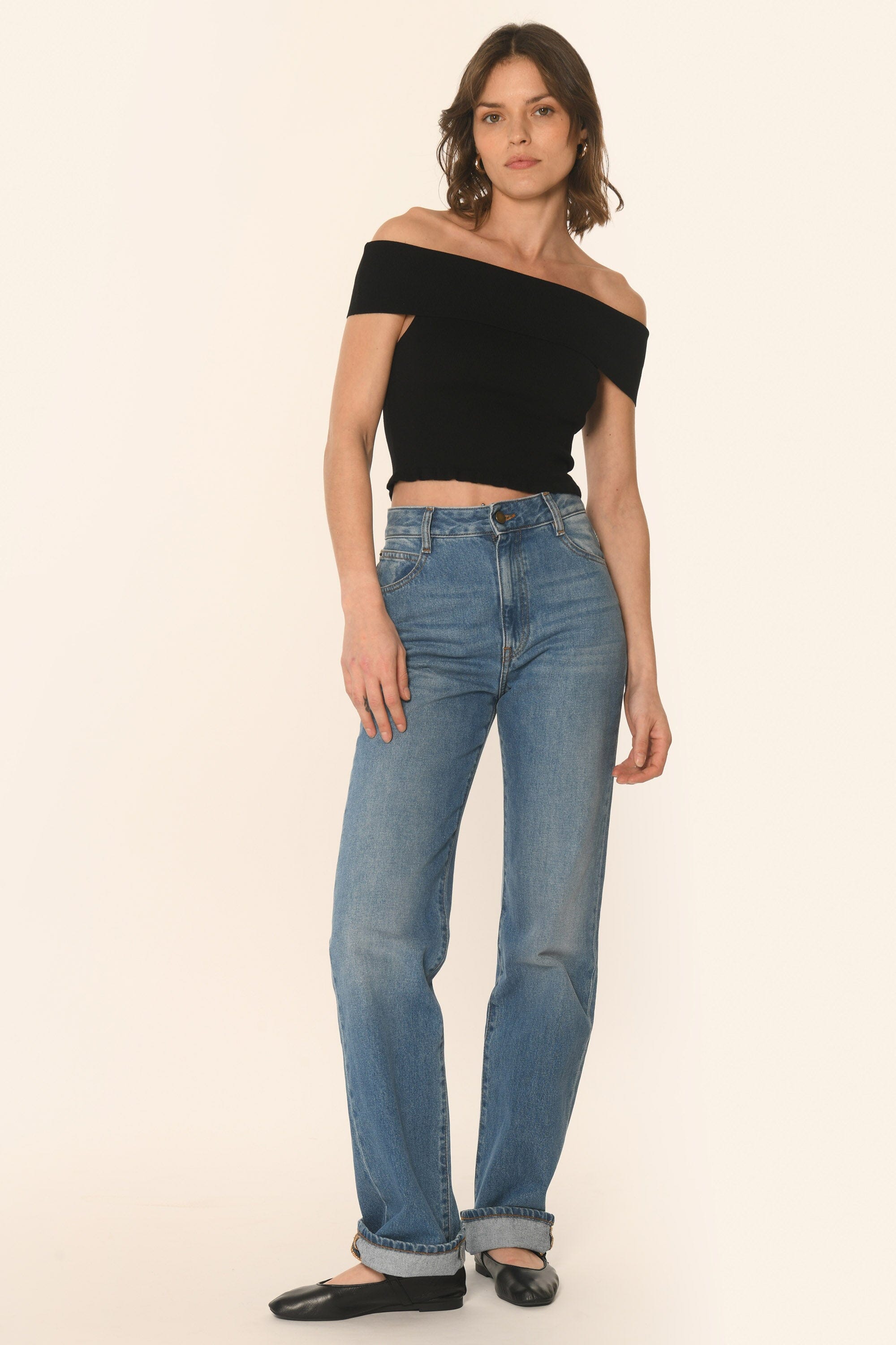 TOP COL BARDOT - NOIR - APOLLINE PULL KOOKAI Mode Kookai