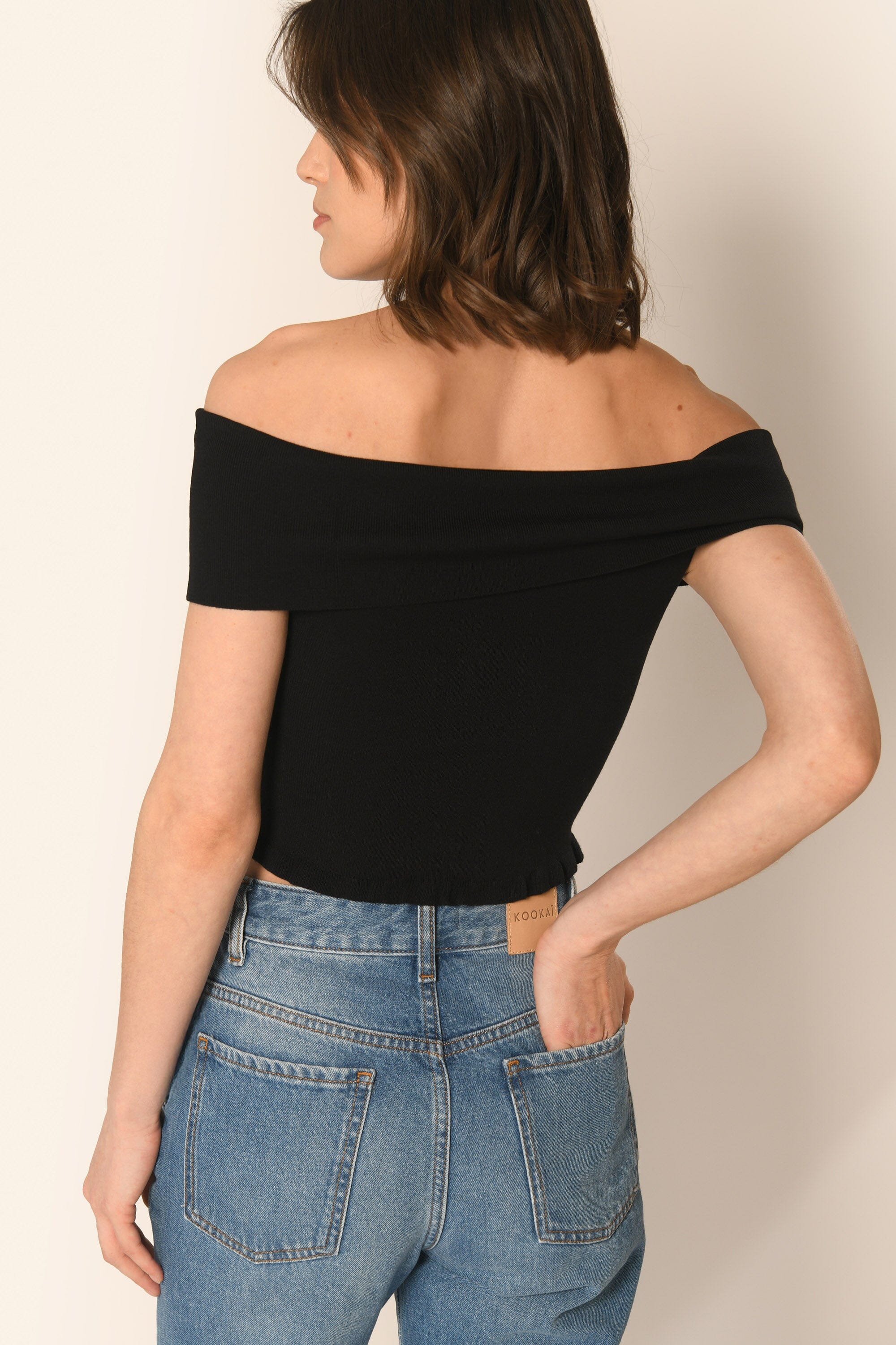 TOP COL BARDOT - NOIR - APOLLINE PULL KOOKAI Mode Kookai
