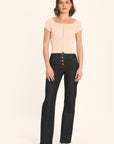 TOP COL BARDOT - ROSE PÂLE - ANDY PULL KOOKAI Mode Kookai