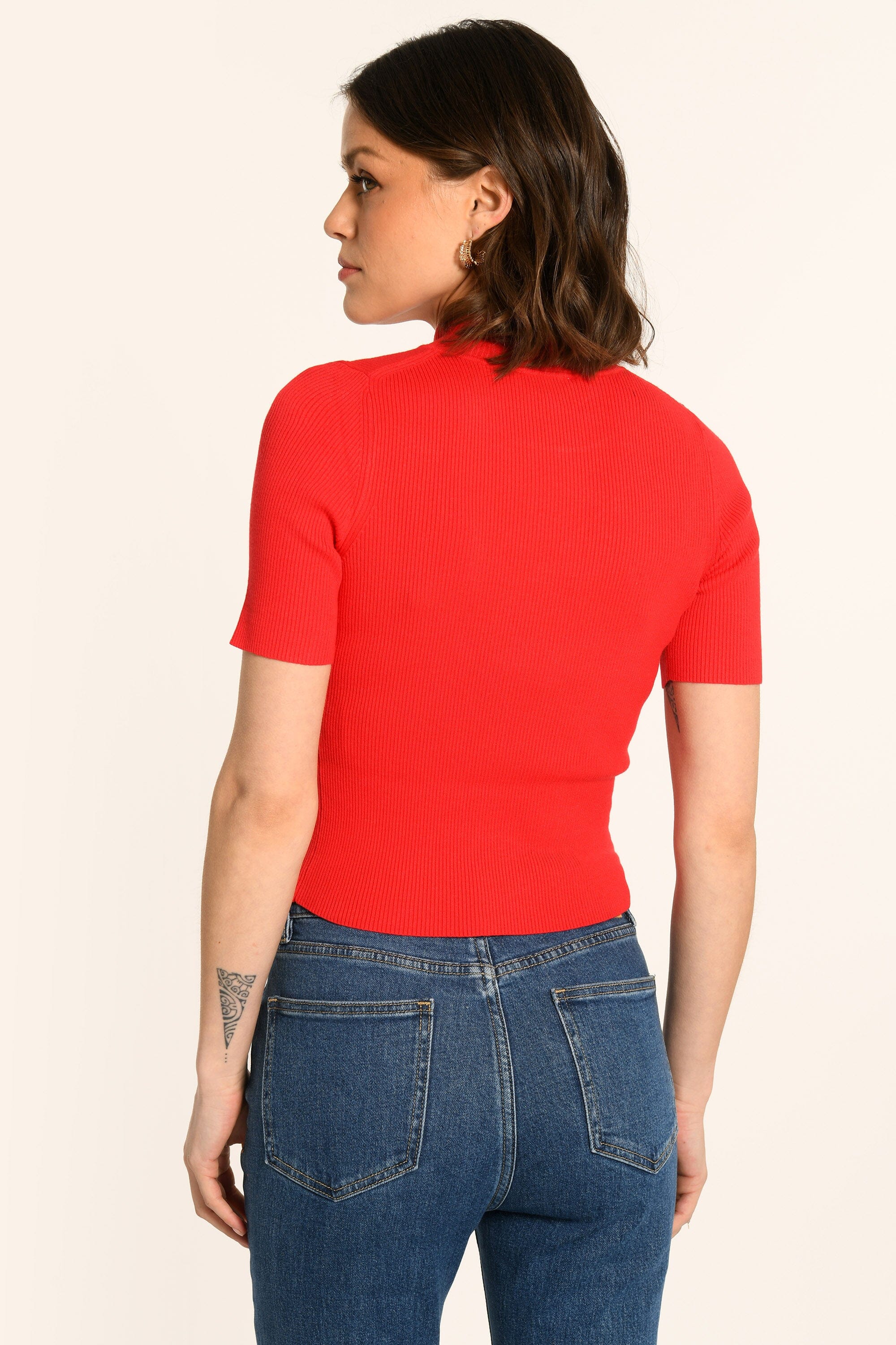 TOP COL MONTANT - ROUGE - ANDY PULL KOOKAI Mode Kookai