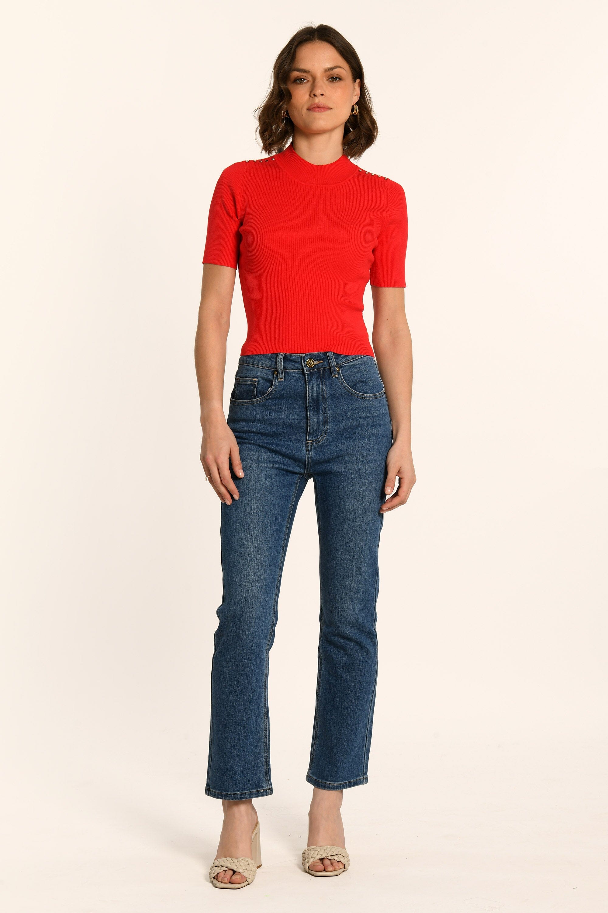 TOP COL MONTANT - ROUGE - ANDY PULL KOOKAI Mode Kookai