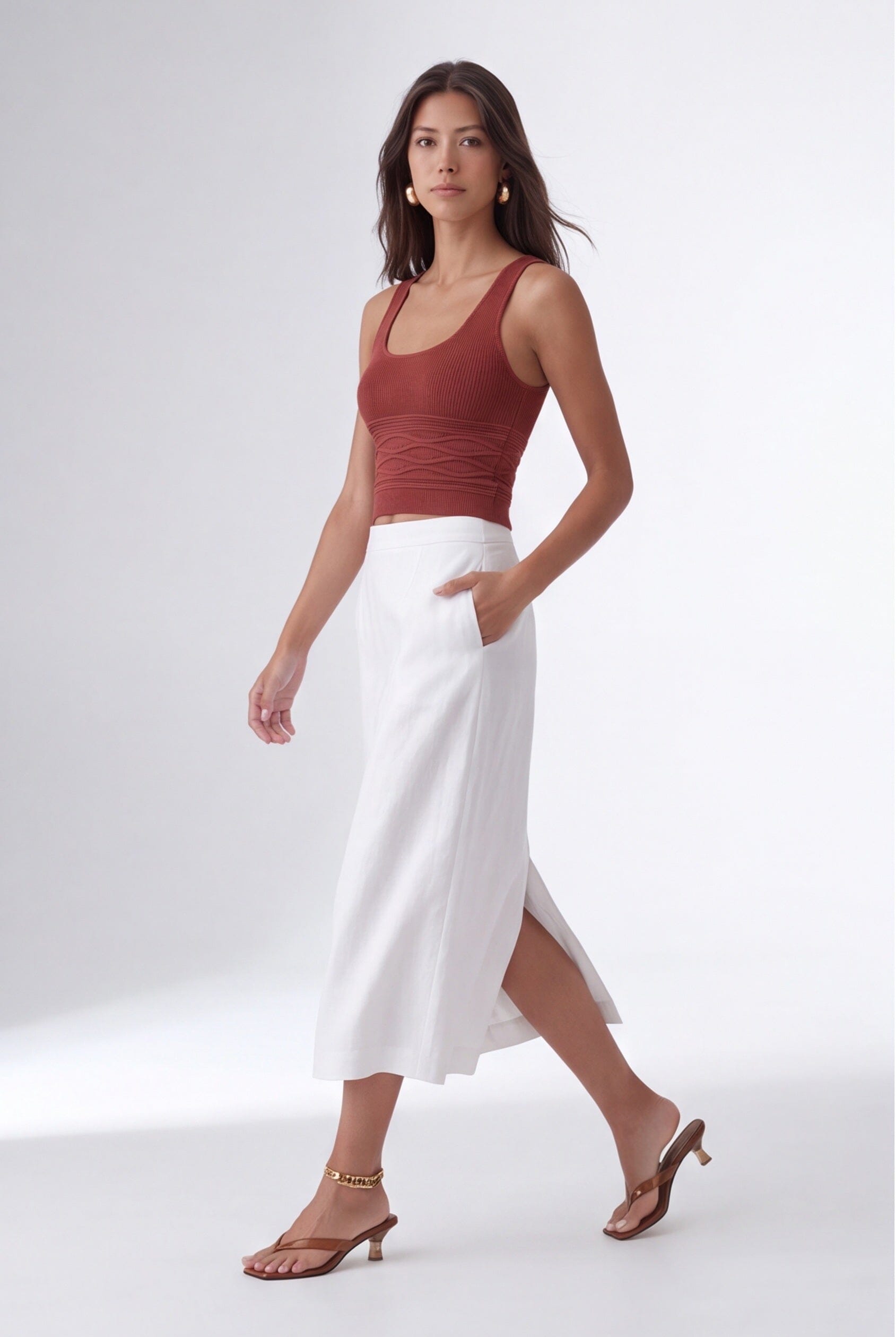 TOP CROISE - CYNTIA - TERRACOTTA PULL NEW KOOKAI Mode Kookai