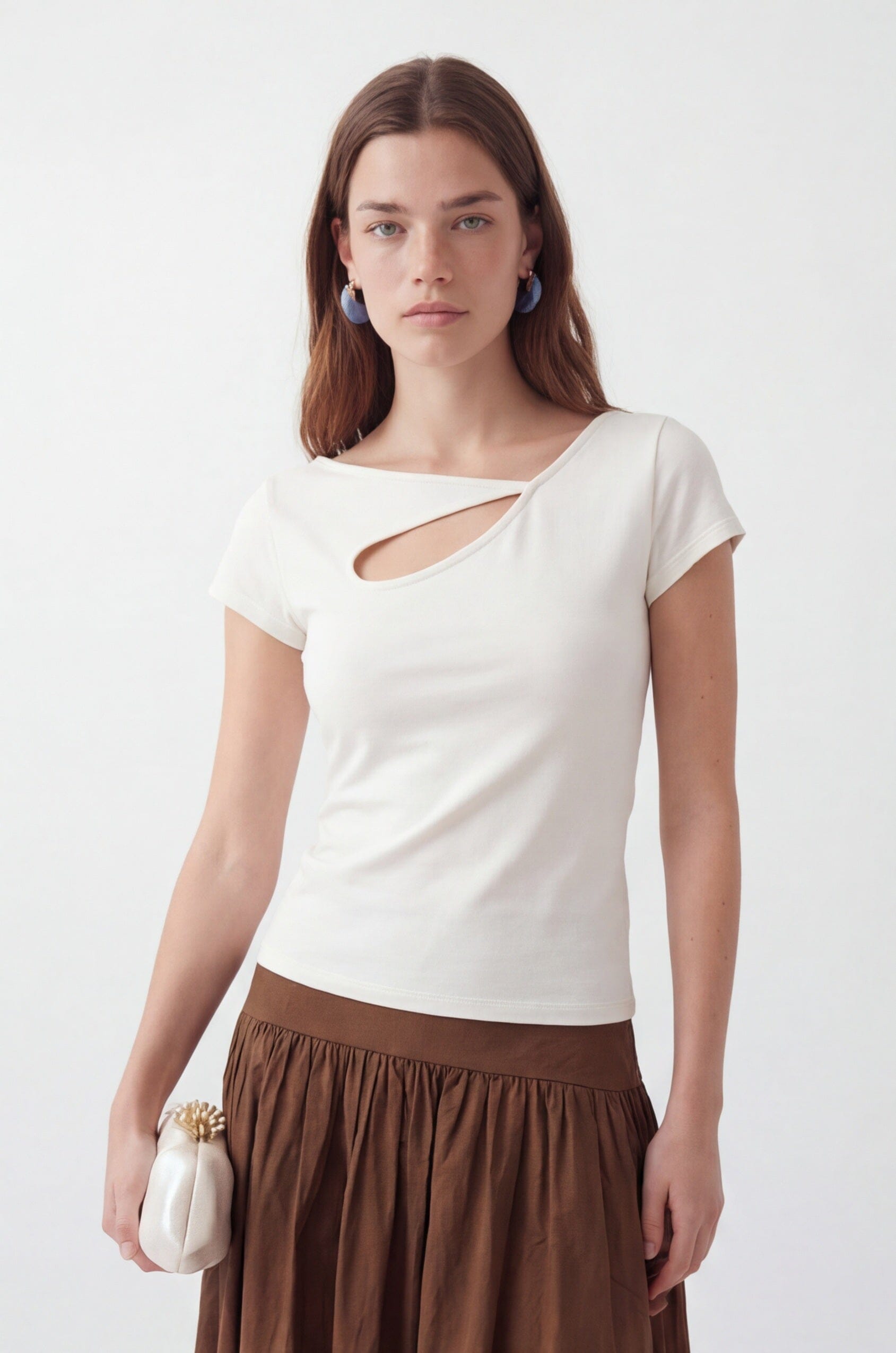 TOP - CRYSTA - ECRU TEE SHIRT NEW KOOKAI Mode Kookai