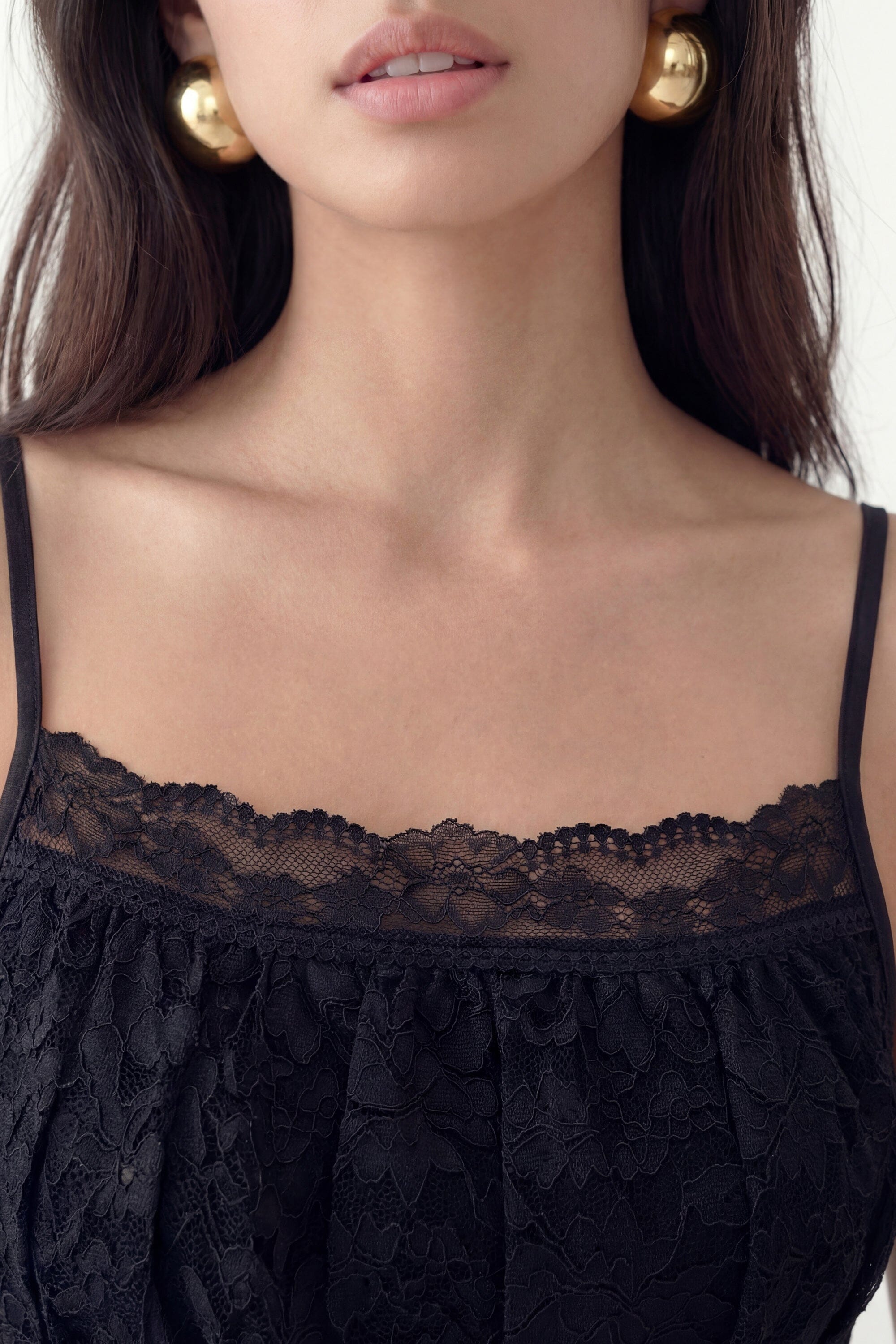 TOP DENTELLE - CURTIS - NOIR TEE SHIRT NEW KOOKAI Mode Kookai